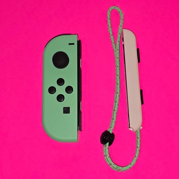 Nintendo Switch Animal Crossing New Horizons Joycon Pair Authentic w/Straps Exc - Picture 3 of 14